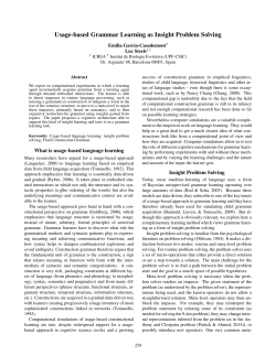 Usage-based Grammar Learning as Insight Problem Solving