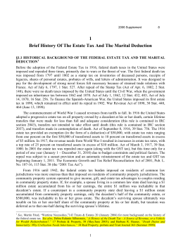 1 Brief History Of The Estate Tax And The Marital Deduction