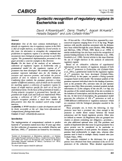 Syntactic recognition of regulatory regions in Escherichia coli
