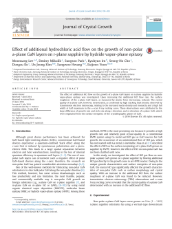 Effect of additional hydrochloric acid flow on the growth of non