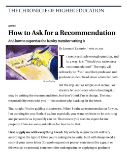 How to Ask for a Recommendation