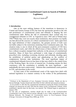 Postcommunist Constitutional Courts in Search of Political Legitimacy