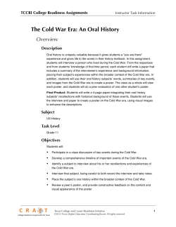 The Cold War Era: An Oral History