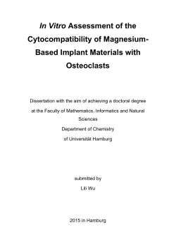 In Vitro Assessment of the Cytocompatibility of Magnesium