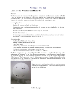 Module 2 &ndash; The Sun