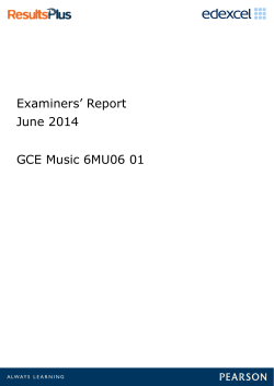 Examiners` Report June 2014 GCE Music 6MU06 01