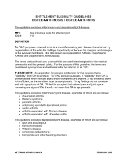 OSTEOARTHROSIS / OSTEOARTHRITIS