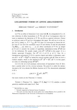 LOGARITHMIC FORMS ON AFFINE ARRANGEMENTS HIROAKI