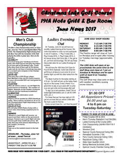 Newsletter - Christmas Lake Golf Course