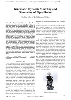 Kinematic, Dynamic Modeling and Simulation of Biped Robot