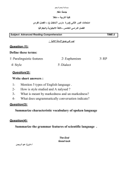 Define these terms: 1\ Paralinguistic features 2\ Euphemism 3\ RP 4