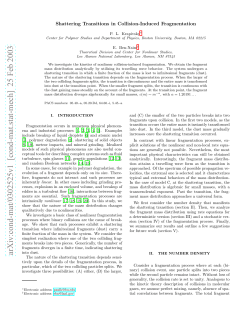 Shattering Transitions in Collision
