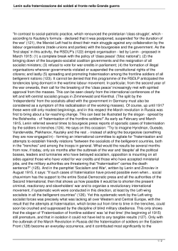 Lenin sulla fraternizzazione dei soldati al fronte nella