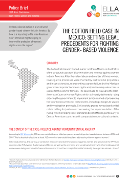 THE COTTON FIELD CASE IN MEXICO: SETTING LEGAL