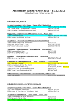 Amsterdam Winner Show 2016 - 11.12.2016 - showdals
