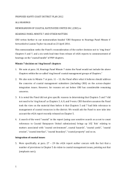 (CRU) re HEARINGS PANEL MIN - Kapiti Coast District Council