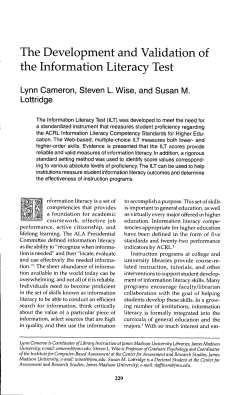 The Development and Validation of the Information Literacy Test