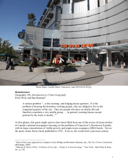Homelessness - Old UBC Geography Web Server