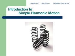 Introduction to Simple Harmonic Motion