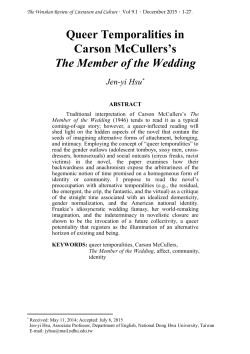 Queer Temporalities in Carson McCullers`s The Member of the