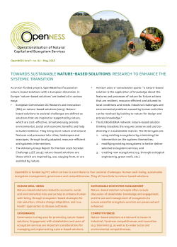 Towards susTainable nature-based solutions: research To enhance