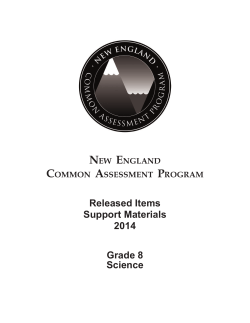 Released Items Support Materials 2014 Grade 8 Science