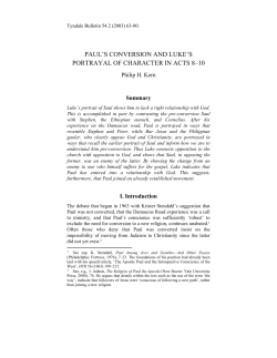 paul`s conversion and luke`s portrayal of character