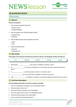 Elementary news lesson: US presidential election