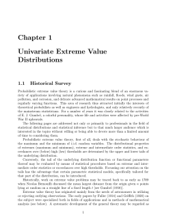 Chapter 1 Univariate Extreme Value Distributions