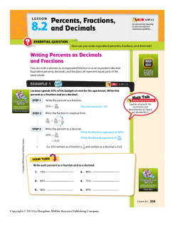 Percents, Fractions, and Decimals