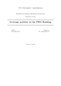 Leverage position on the FIFA Ranking