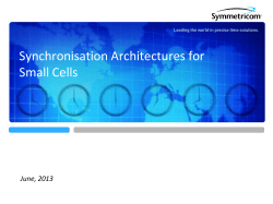 Synchronization Distribution Architecture (SDA) for Small Cells