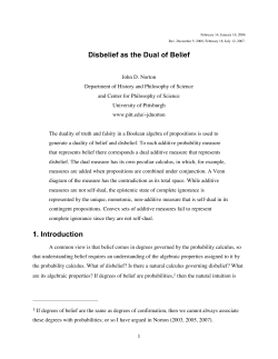 Disbelief as the Dual of Belief 1. Introduction
