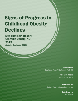 Signs of Progress in Childhood Obesity Declines Signs of Progress