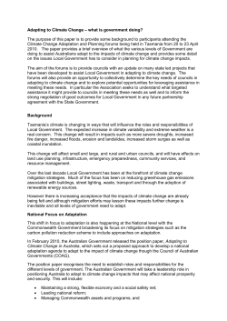 Adapting to Climate Change &ndash; what is government doing?