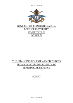 the changing role of armed forces from counter insurgency to