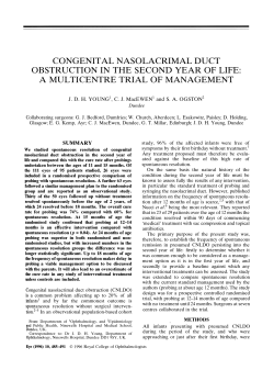 CONGENITAL NASOLACRIMAL DUCT OBSTRUCTION IN