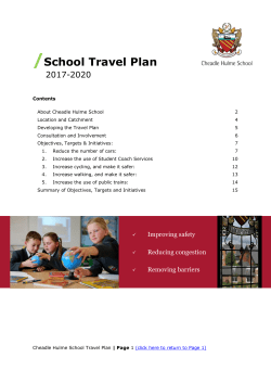 CHS Travel Plan - Cheadle Hulme School