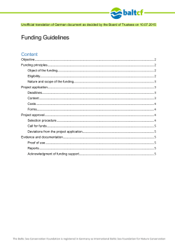 Funding Guidelines - Baltic Sea Conservation Foundation