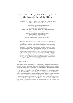 an Integrated Robotic System for the Domestic - RoboCare