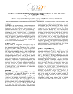 THE EFFECT OF PULSED ULTRASOUND THERAPY ON THE