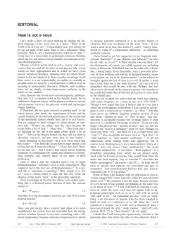 EDITORIAL Heat is not a noun