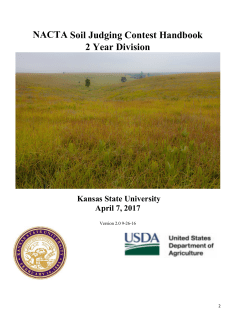 NACTA Soil Judging Contest Handbook 2 Year Division Kansas