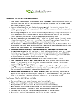 Ten Reasons why you SHOULD NOT take Life Skills. Ten Reasons