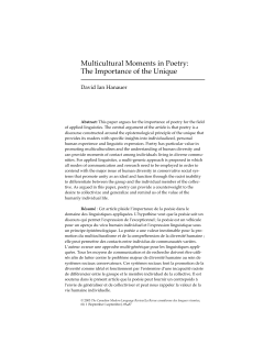 Multicultural Moments in Poetry