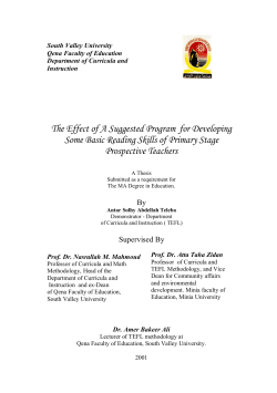 The Effect of A Suggested Program for Developing Some Basic