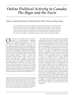 Online Political Activity in Canada: The Hype and the Facts
