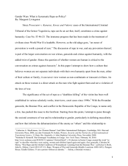 Gender Wars: What is Systematic Rape-as-Policy? - Chicago-Kent