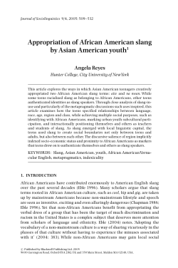 Appropriation of African American slang byAsian