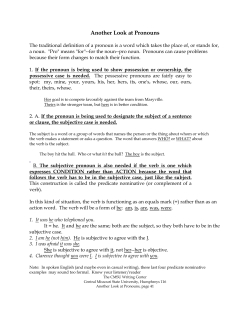 Another Look at Pronouns - University of Central Missouri